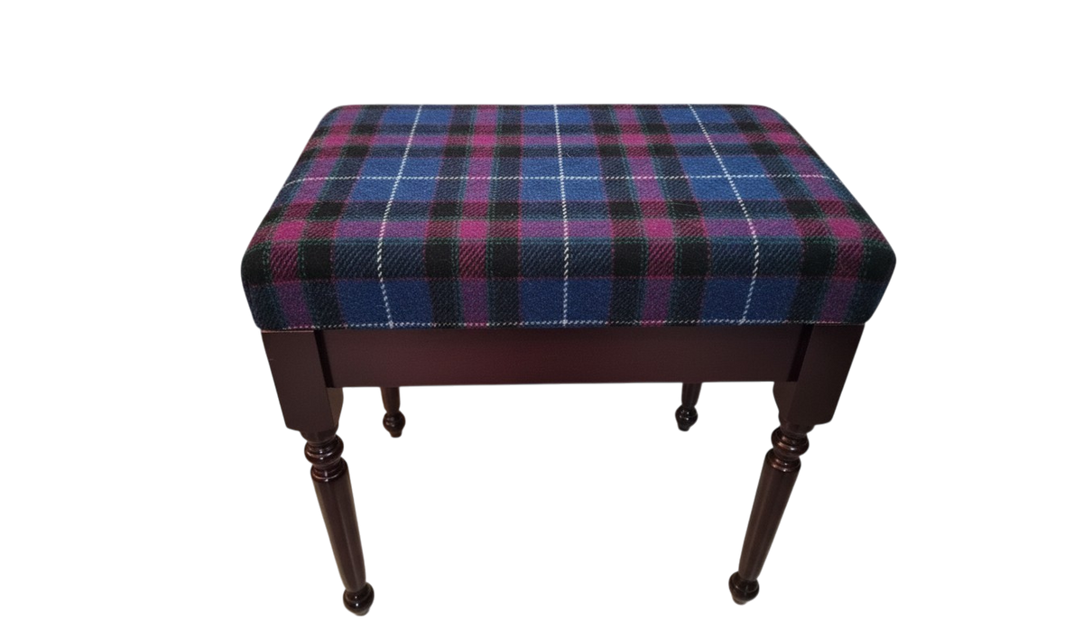 High Coffee Table Footstool  Tartan Fabric