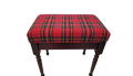 Upholstered Footstool with Scotland Tartan - Elegant Coffee Table