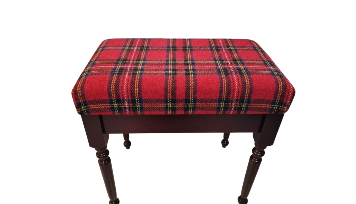 Upholstered Footstool with Scotland Tartan - Elegant Coffee Table