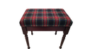 High Coffee Table Footstool in Harris Tweed Tartan Fabric - Scotland Design