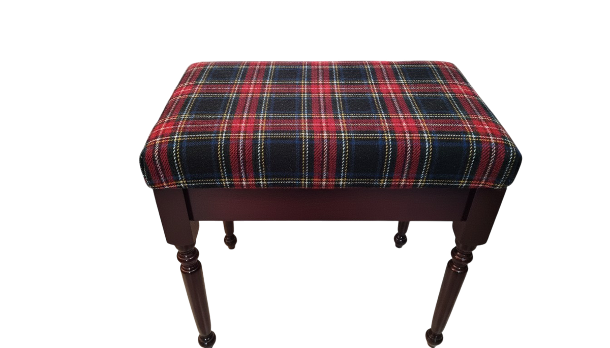 High Coffee Table Footstool in Harris Tweed Tartan Fabric - Scotland Design