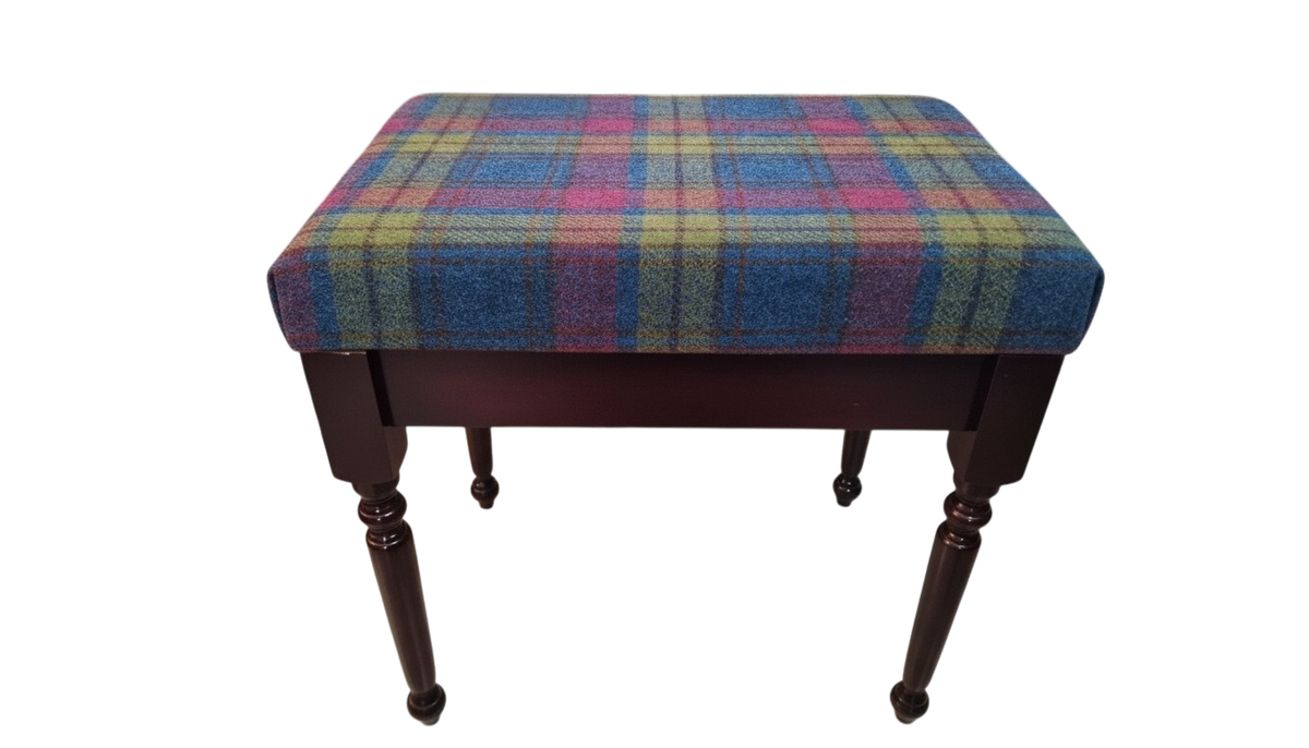 Elegant Harris Tweed Footstool | 100% Pure Wool High Coffee Table Upholstery