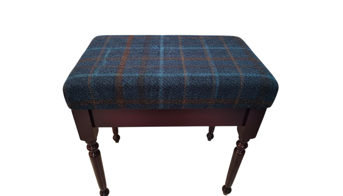 Elegant Harris Tweed Footstool | 100% Pure Wool High Coffee Table Upholstery